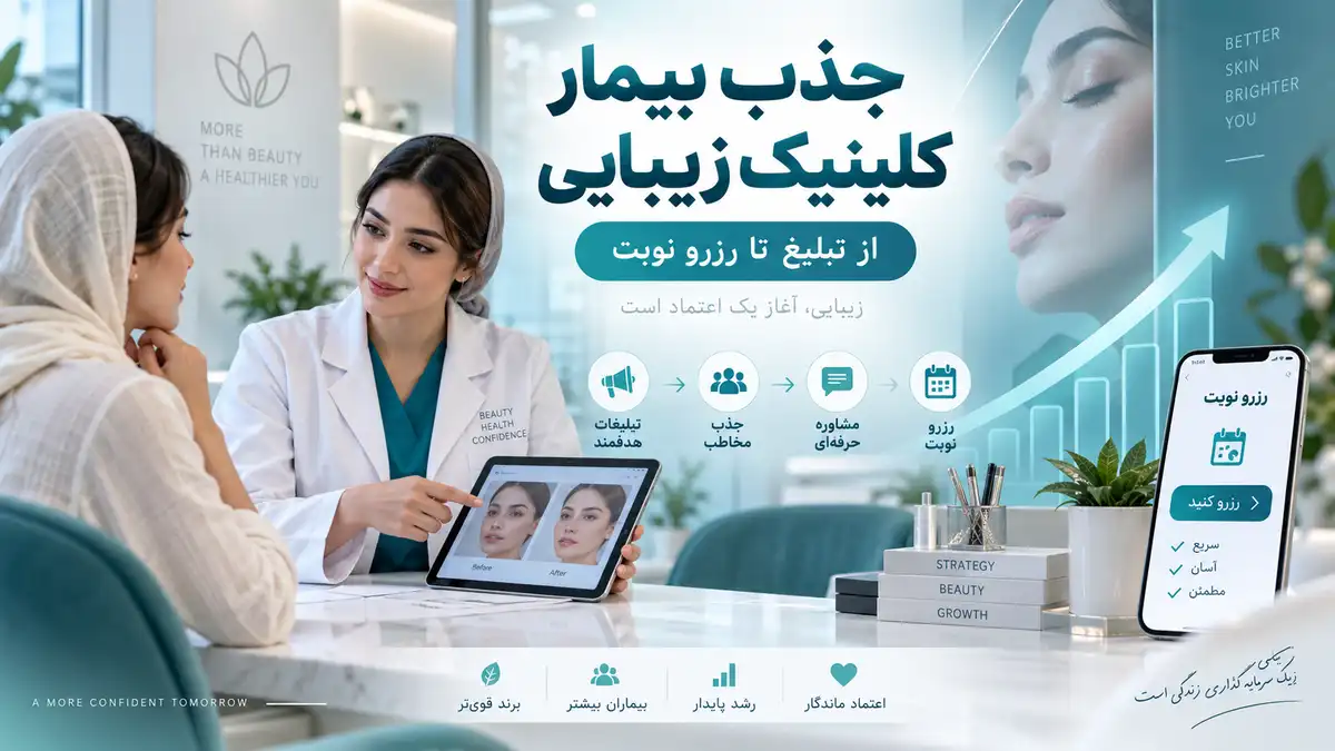 جذب بیمار کلینیک زیبایی از تبلیغ تا رزرو نوبت